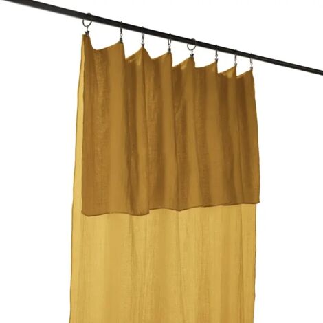 Rideau ajustable 140 x 300 cm en double gaze de coton jaune - PEPA (1/5)