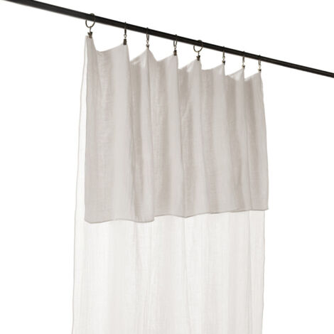 Rideau ajustable 140 x 300 cm en double gaze de coton blanc - PEPA (1/5)