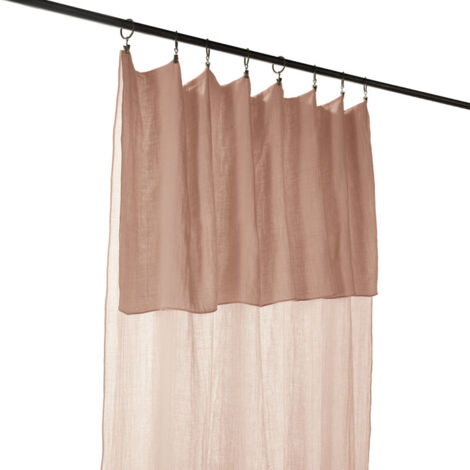Rideau ajustable 140 x 300 cm en double gaze de coton rose - PEPA (1/5)