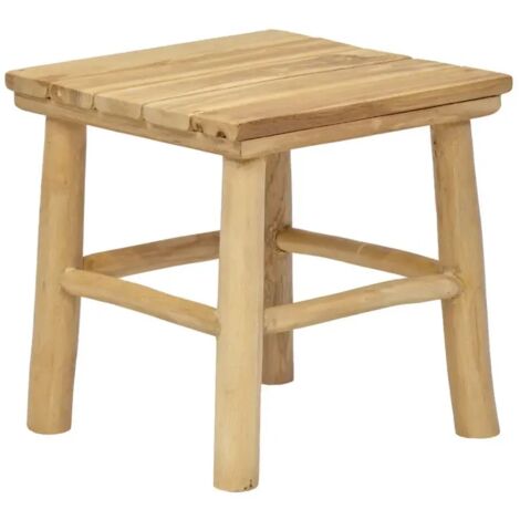 Mini tabouret / Chevet carré en bois de teck naturel - JUDSON (1/5)