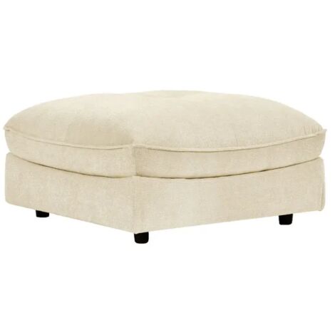 Pouf pour canapé modulable en tissu doux écru et passepoil - CHARLES (1/5)