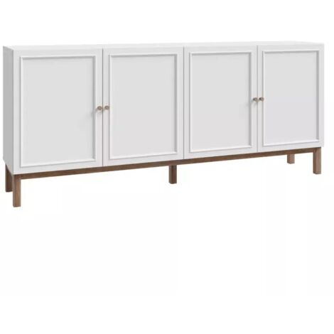 Buffet L. 199 cm décor gris et chêne avec poignées en bois - UDINE (1/5)