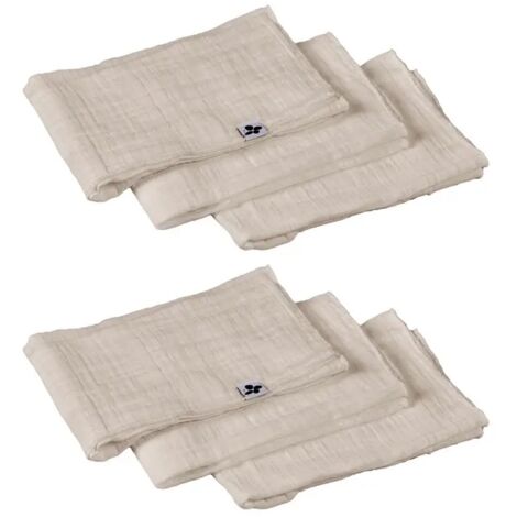 Lot de 6 serviettes 40 x 40 cm en double gaze de coton écru - PEPA (1/5)