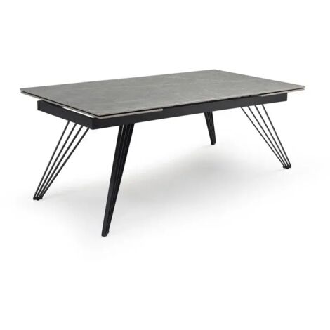 Table extensible 180/260 cm céramique gris marbré pieds filaires - ARIZONA 01 (1/5)