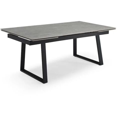 Table extensible 180/260 cm céramique gris marbré pieds luge - ARIZONA 02 (1/5)