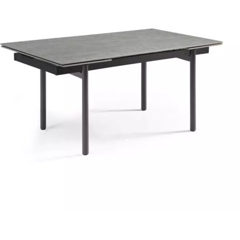 Table extensible 180/260 cm céramique gris marbré pieds droits - ARIZONA 09 (1/5)