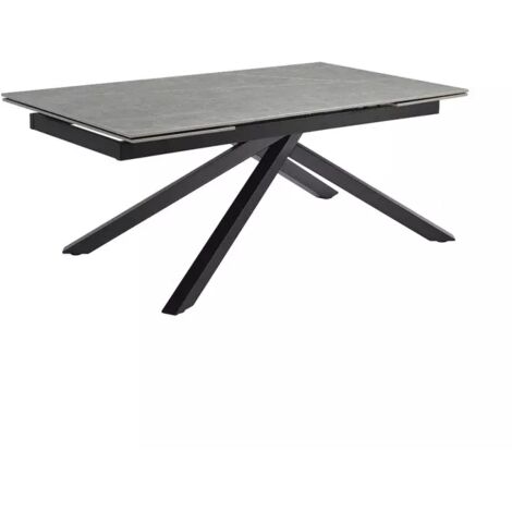 Table extensible 180/260 cm céramique gris marbré pied torsadé - ARIZONA 05 (1/5)