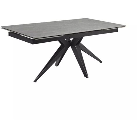 Table extensible 180/260 cm céramique gris marbré pied étoile - ARIZONA 06 (1/5)