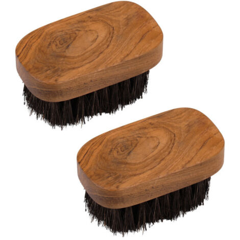Lot de 2 petites brosses en bois de teck et fibre de palmier - RONY 01 (1/5)