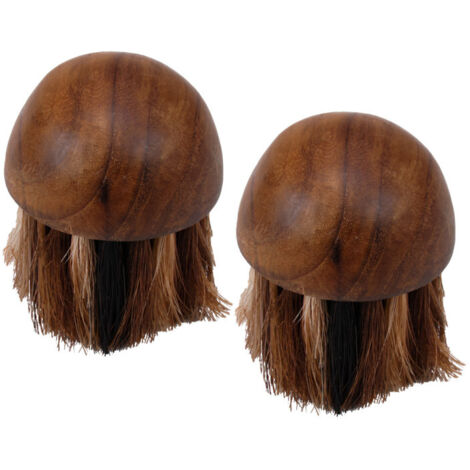 Lot De 2 Brosses à Champignons En Bois De Hêtre Et Crin De Cheval - Naturelles Et Durables - Pour Nettoyer Champignons Et Légumes Délicats