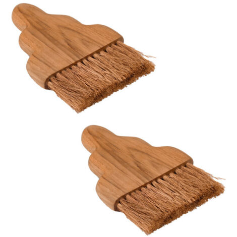 Lot de 2 petites brosses en bois de teck et fibre de coco - KHALI 01 (1/5)