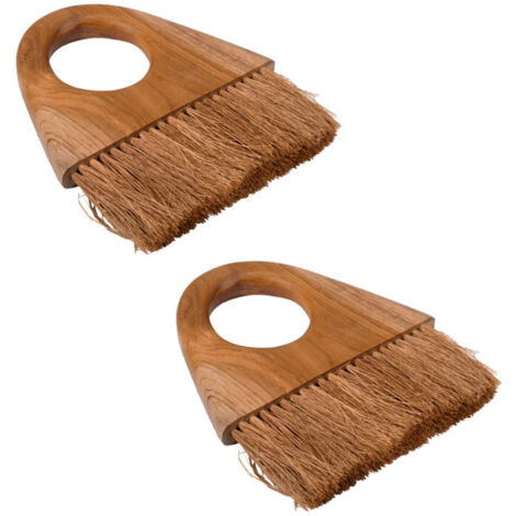 Lot 2 brosses manche troué en bois de teck et fibre de coco - TASHA 02 (1/5)