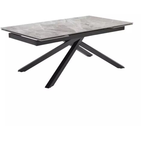 Table extensible 180/260 cm céramique marbré laqué pied torsadé - DAKOTA 05 (1/5)