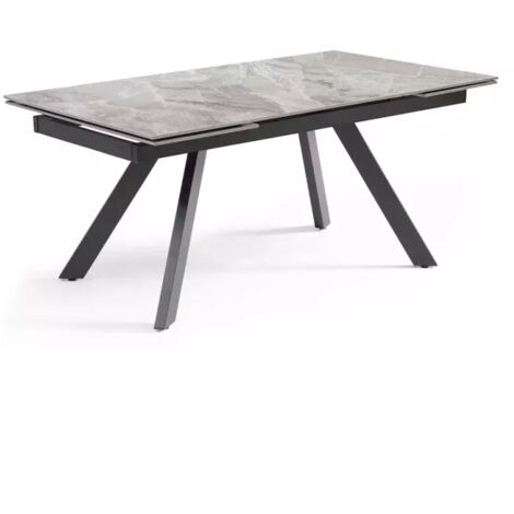 Table extensible 180/260 cm céramique marbré laqué pieds inclinés - DAKOTA 08 (1/5)