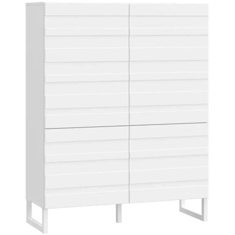 Armoirette avec façades fraisées blanc mat et pieds luges - ARIANA (1/5)