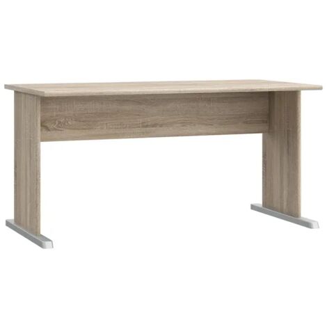 Bureau L. 144 cm décor chêne sonoma et pieds effet aluminium - MARIA (1/5)