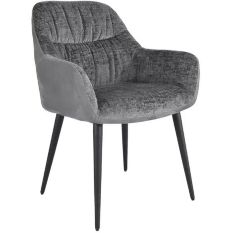 Chaise de repas tissu microfibre gris anthracite pieds métal - ATLANTA (1/5)
