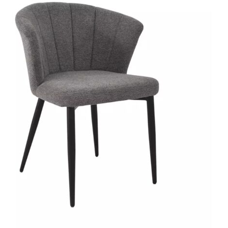 Chaise de repas en tissu gris anthracite et pieds métal – MONTREAL (1/5)