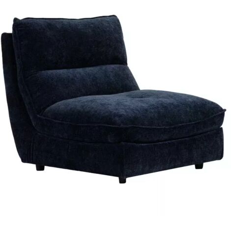 Chauffeuse pour canapé modulable en tissu doux bleu nuit - CHARLES (1/5)