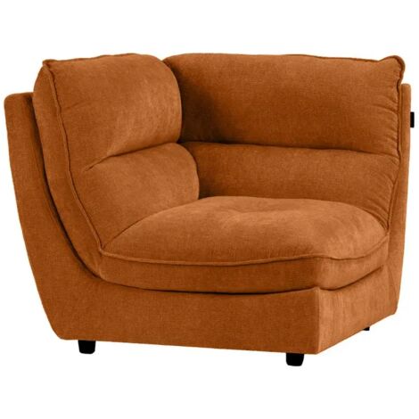 Angle moelleux pour canapé modulable tissu doux terracotta - CHARLES (1/5)