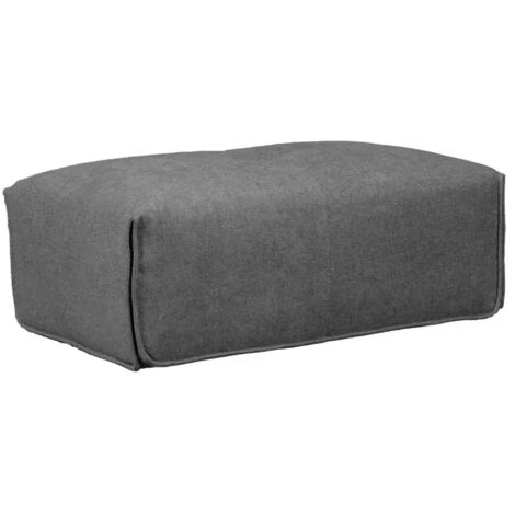 Pouf 105 cm rectangulaire pour canapé composable tissu gris - LIVING (1/5)