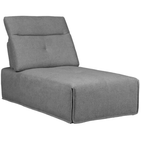 Méridienne en tissu gris avec dossier et appui-tête réglables - LIVING (1/5)