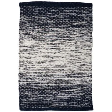 Tapis 40 x 60 cm en coton brodé avec dégradé de bleu vieilli – SAPHIR (1/5)