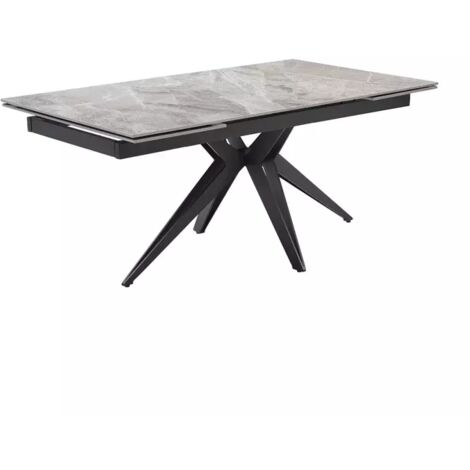 Table extensible 180/260 cm céramique marbré laqué pied étoile - DAKOTA 06 (1/5)