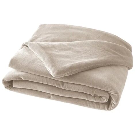 Édredon en velours de coton écru 90 x 200 cm – Capitonnage léger pour confort – OEKO-TEX – Parfait pour lit et canapé – Meubletmoi