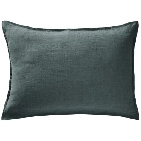 Lot de 2 taies d'oreillers 50 x 70 cm en lin lavé bleu - LUISA