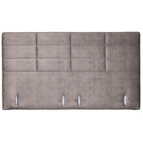 Tête de lit 180 cm rembourrée en tissu velours marron taupe – BRANDON (1/5)