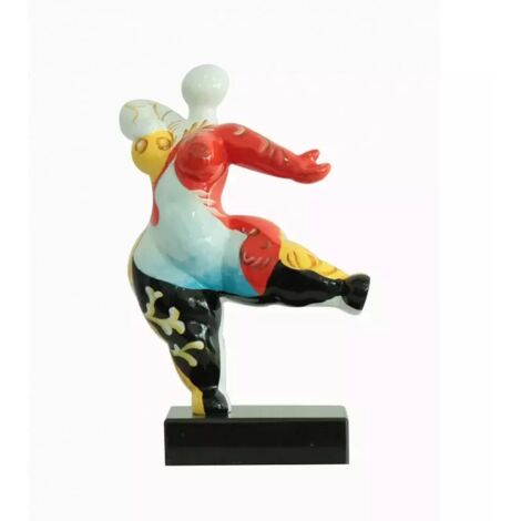 Statue femme dansant avec peinture ornements H33 cm - LADY QUEEN (1/2)