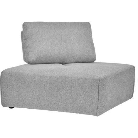 Angle canapé modulable avec dossier réglable tissu gris clair - MODULO (1/5)