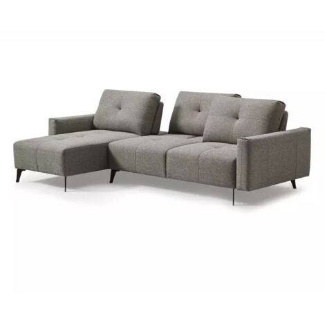 Canapé d'angle réversible tissu gris avec dossiers réglables - SMART (1/5)
