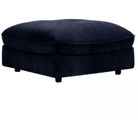 Pouf pour canapé modulable en tissu doux bleu nuit - CHARLES (1/5)