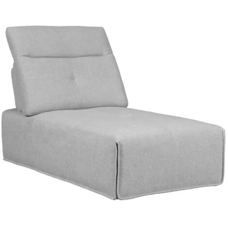 Méridienne tissu gris clair dossier et appui-tête réglables - LIVING (1/5)