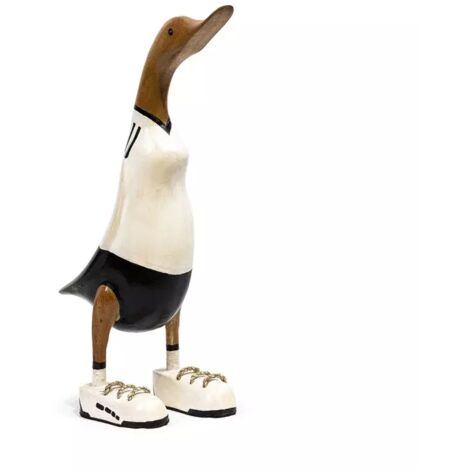 Statuette décorative 40 cm canard maillot blanc bois de teck – DAFLY (1/5)