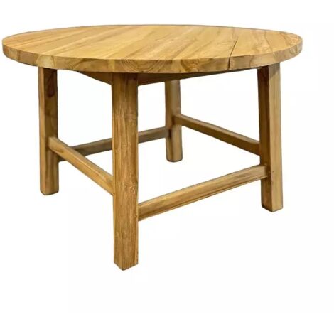 Table basse ronde 70 cm en bois de teck massif – SYLVIA (1/5)