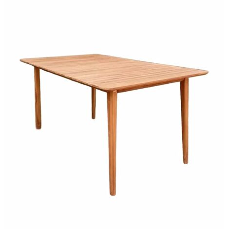Table de jardin rectangulaire 150 cm bois de teck massif - ANCOLIE (1/4)