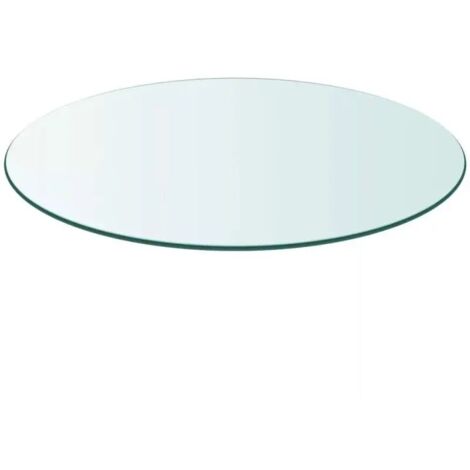 Petit plateau rond diamètre 50 cm en verre trempé transparent (1/4)