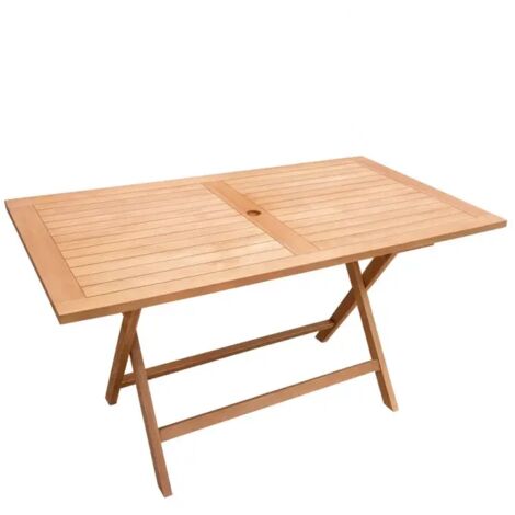 Table de jardin rectangulaire pliante 150 cm bois de teck - ANCOLIE (1/5)