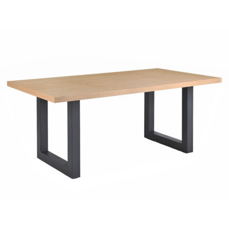 Table de repas L. 180 cm placage chêne et pieds en métal noir - NEXUS (1/5)