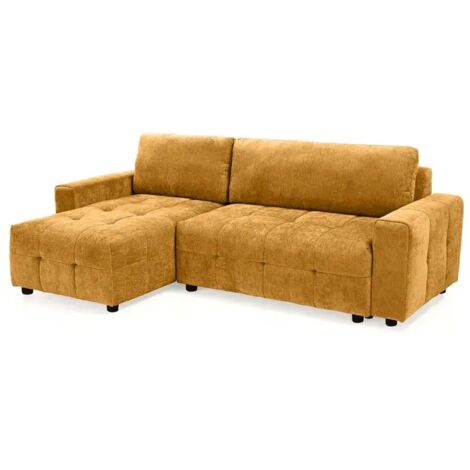 Canapé d'angle réversible 3 places convertible moutarde – JOANE (1/5)