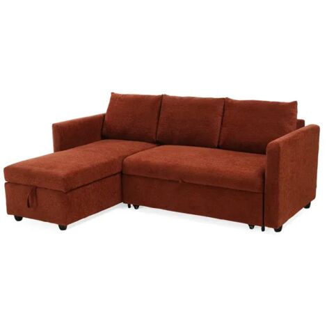 Canapé d'angle réversible 3p convertible tissu terracotta – WILSON (1/5)