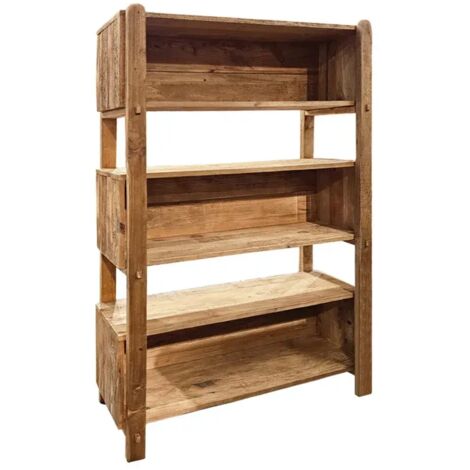 Bibliothèque Industrielle En Teak Recyclé De Bateaux - 80x40x180 Cm - Occasion - Italie