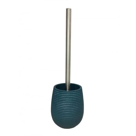 Brosse de toilette ronde bleue et tige en métal - TANIA (1/2)
