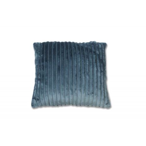 Coussin carré 40 cm bleu en velours côtelé doux - BOREAL (1/2)