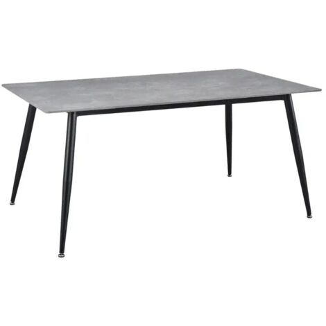 Table 180 x 90 cm en céramique gris béton pieds métal - RYDER 2 (1/5)
