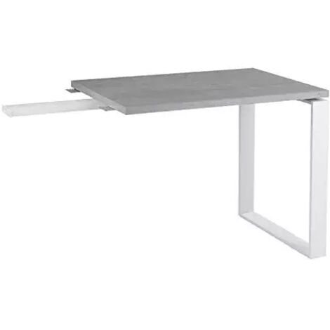 Retour de bureau décor gris béton et pieds en métal L. 90 cm - NET (1/5)