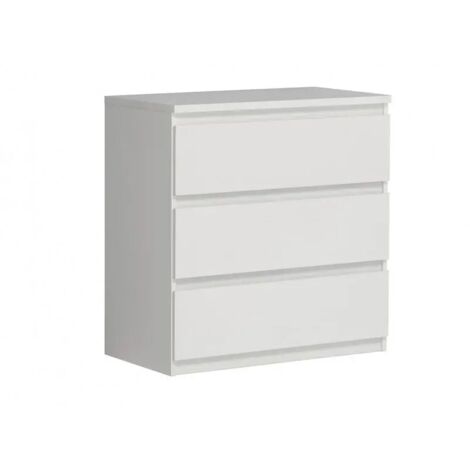 Commode 3 tiroirs blanc mat - BENNY (1/4)